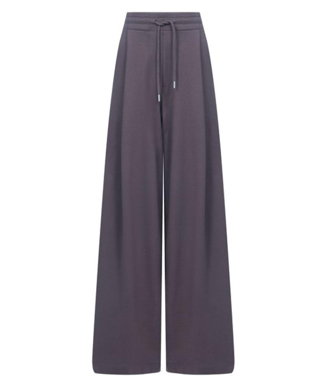 DRIES VAN NOTEN Антрацитовые хлопковые брюки широкие, фото 1