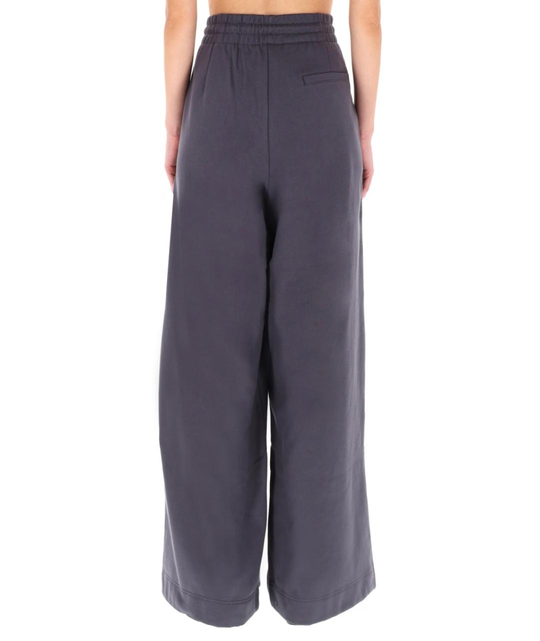 DRIES VAN NOTEN Антрацитовые хлопковые брюки широкие, фото 4