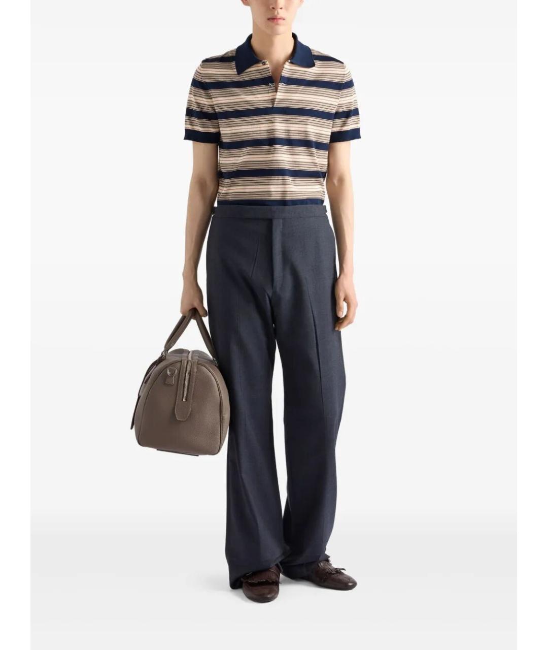 PRADA Мульти хлопко-эластановое поло с коротким рукавом, фото 2