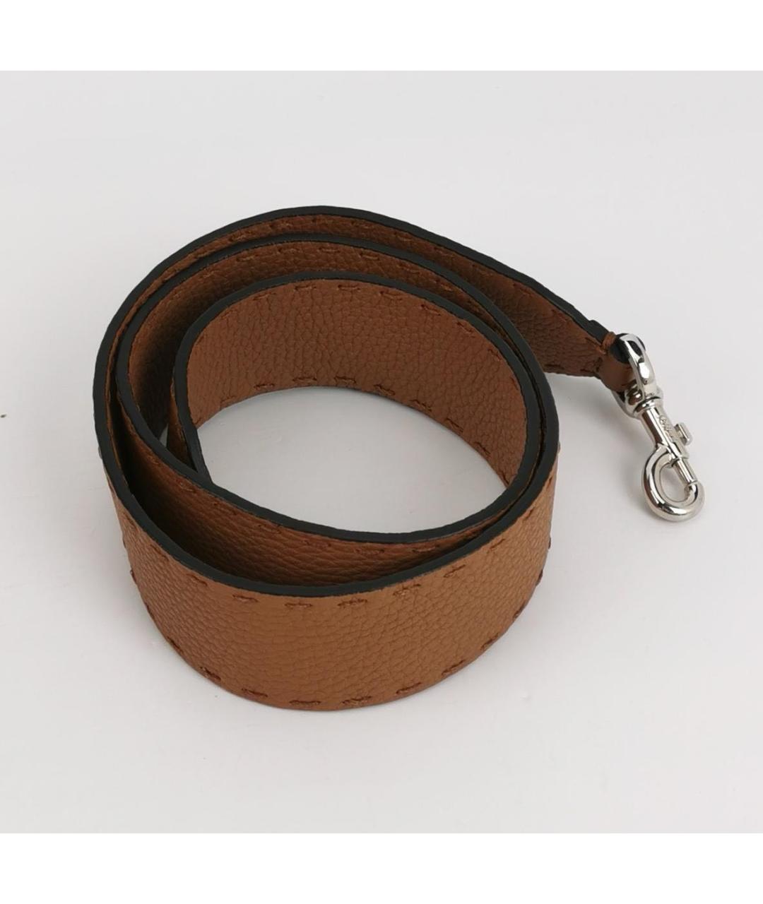 FENDI Коричневая кожаная сумка через плечо, фото 7