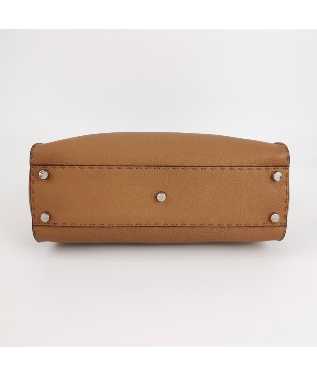 FENDI Коричневая кожаная сумка через плечо, фото 5