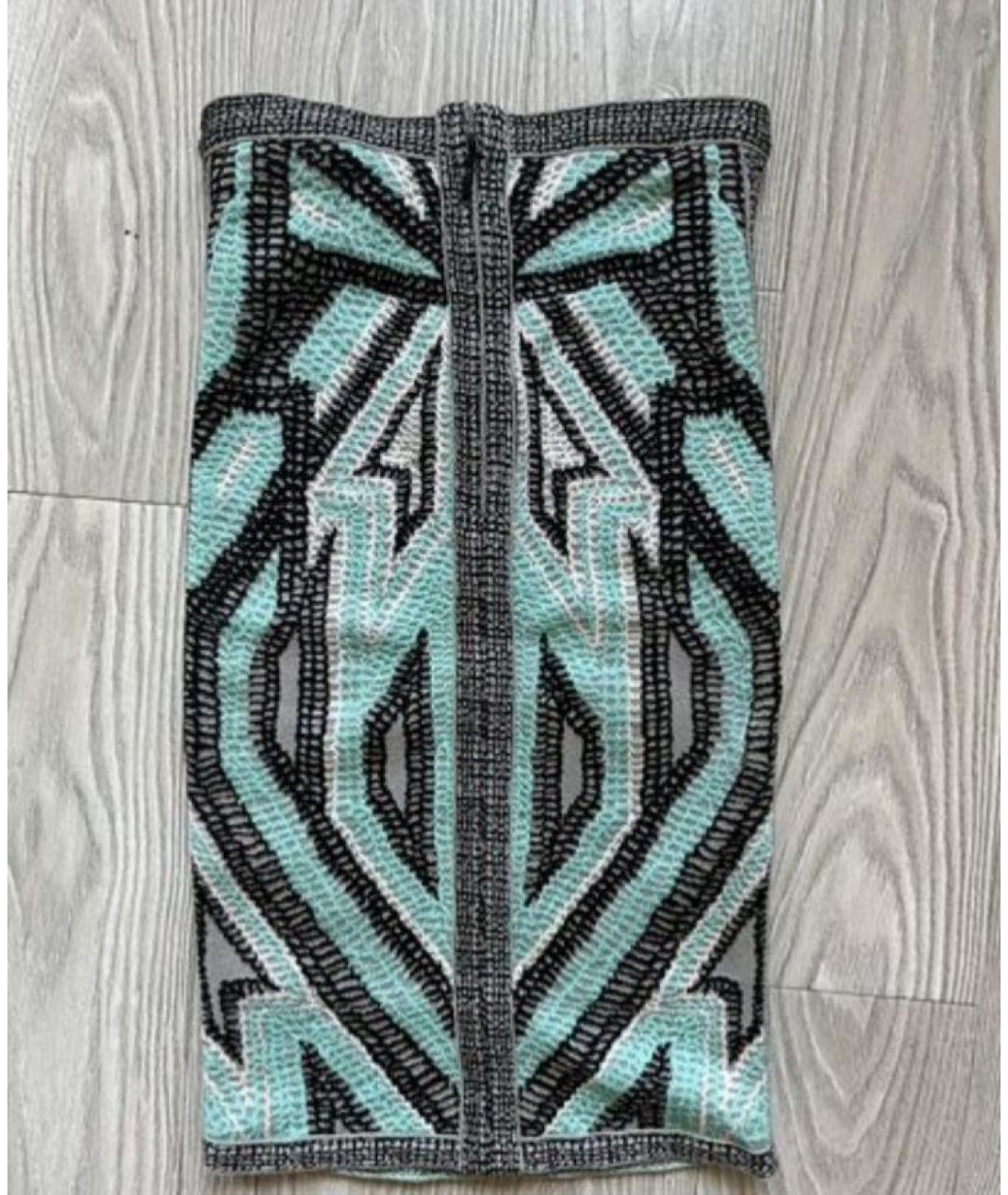 HERVE LEGER Мульти юбка миди, фото 5