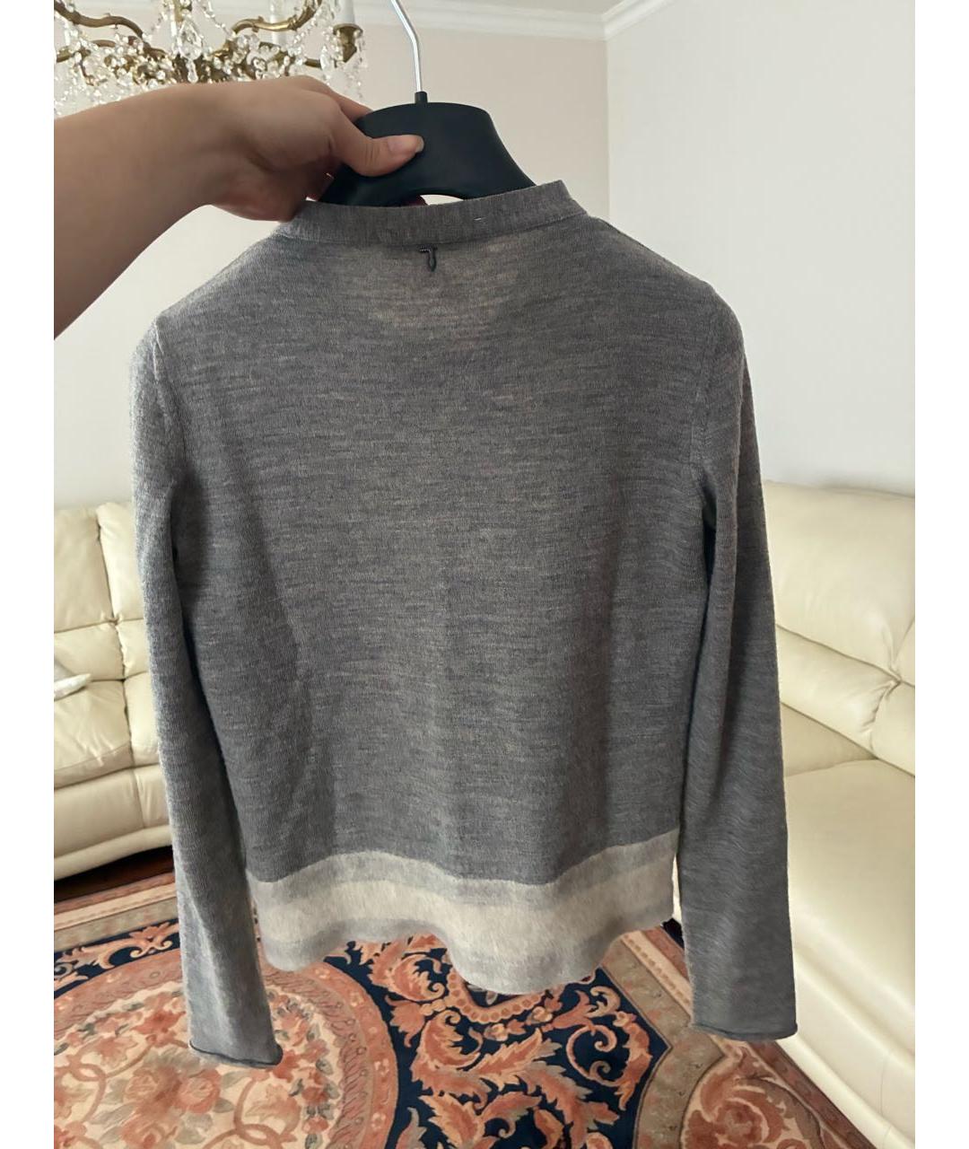 TRUSSARDI Серый шерстяной джемпер / свитер, фото 2