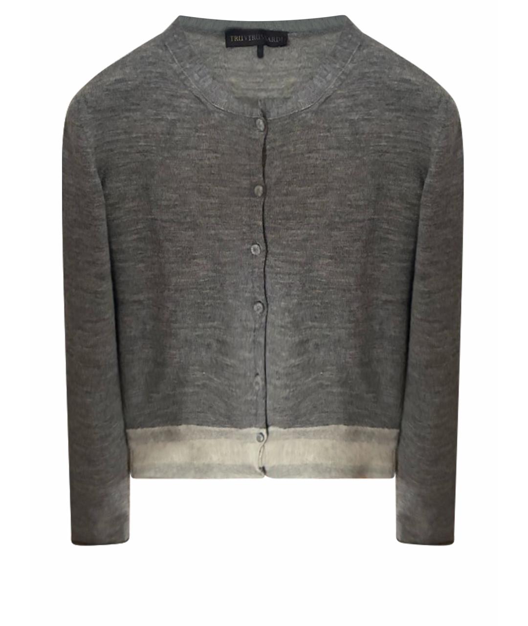 TRUSSARDI Серый шерстяной джемпер / свитер, фото 1