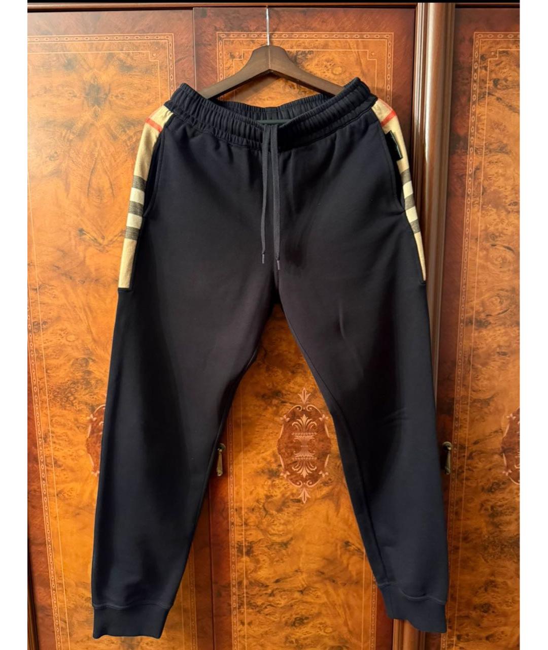BURBERRY Черный хлопковый спортивный костюм, фото 4