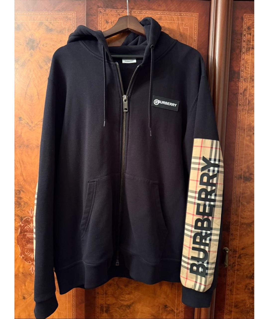 BURBERRY Черный хлопковый спортивный костюм, фото 3