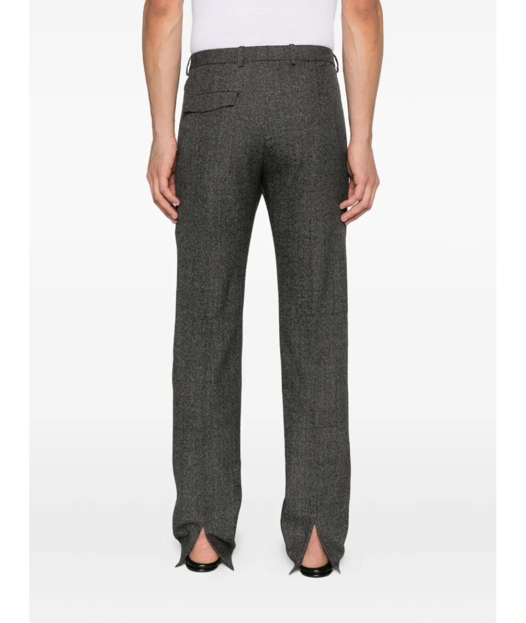 GUCCI Серые шерстяные повседневные брюки, фото 4