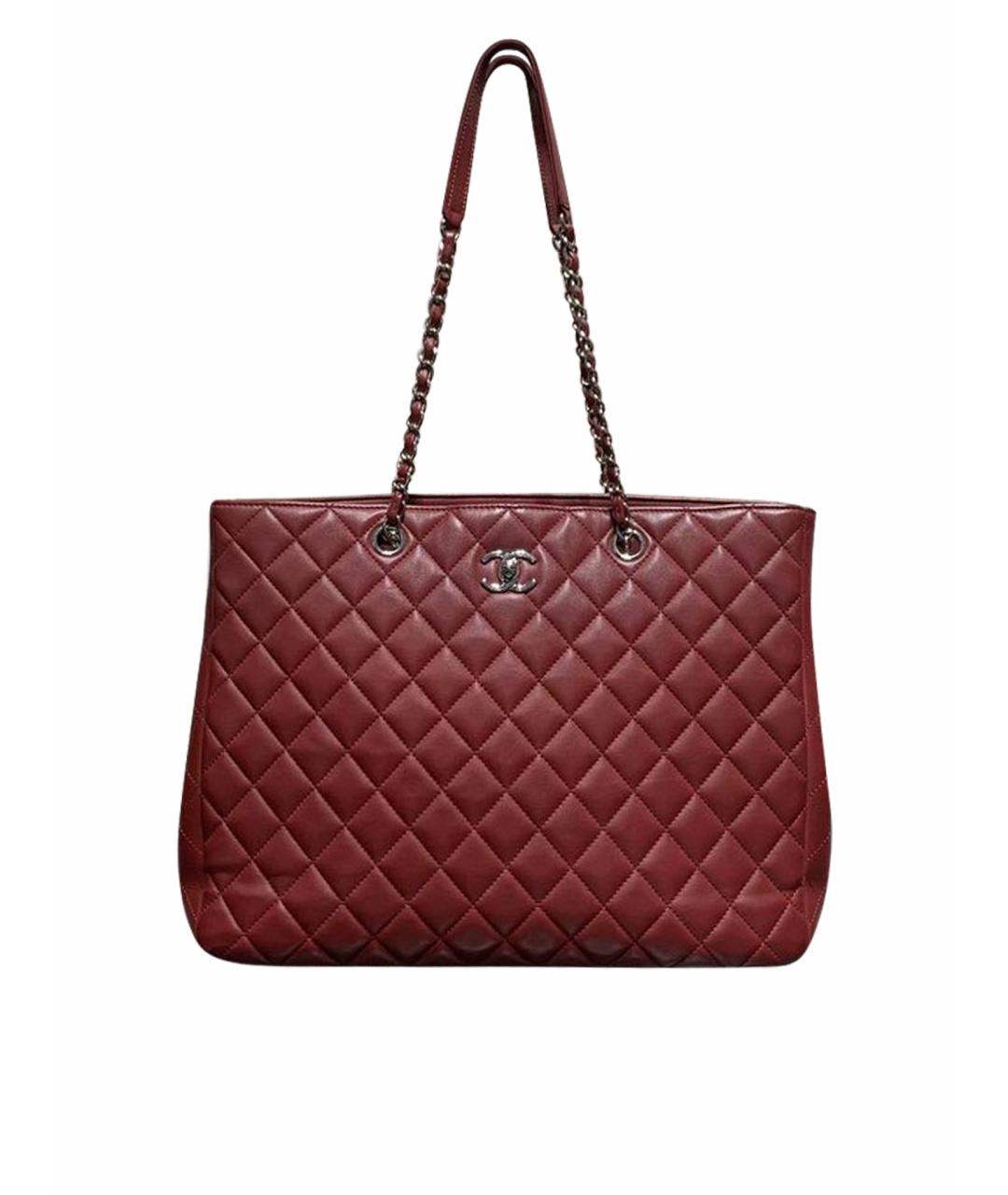 CHANEL Бордовая кожаная сумка через плечо, фото 1