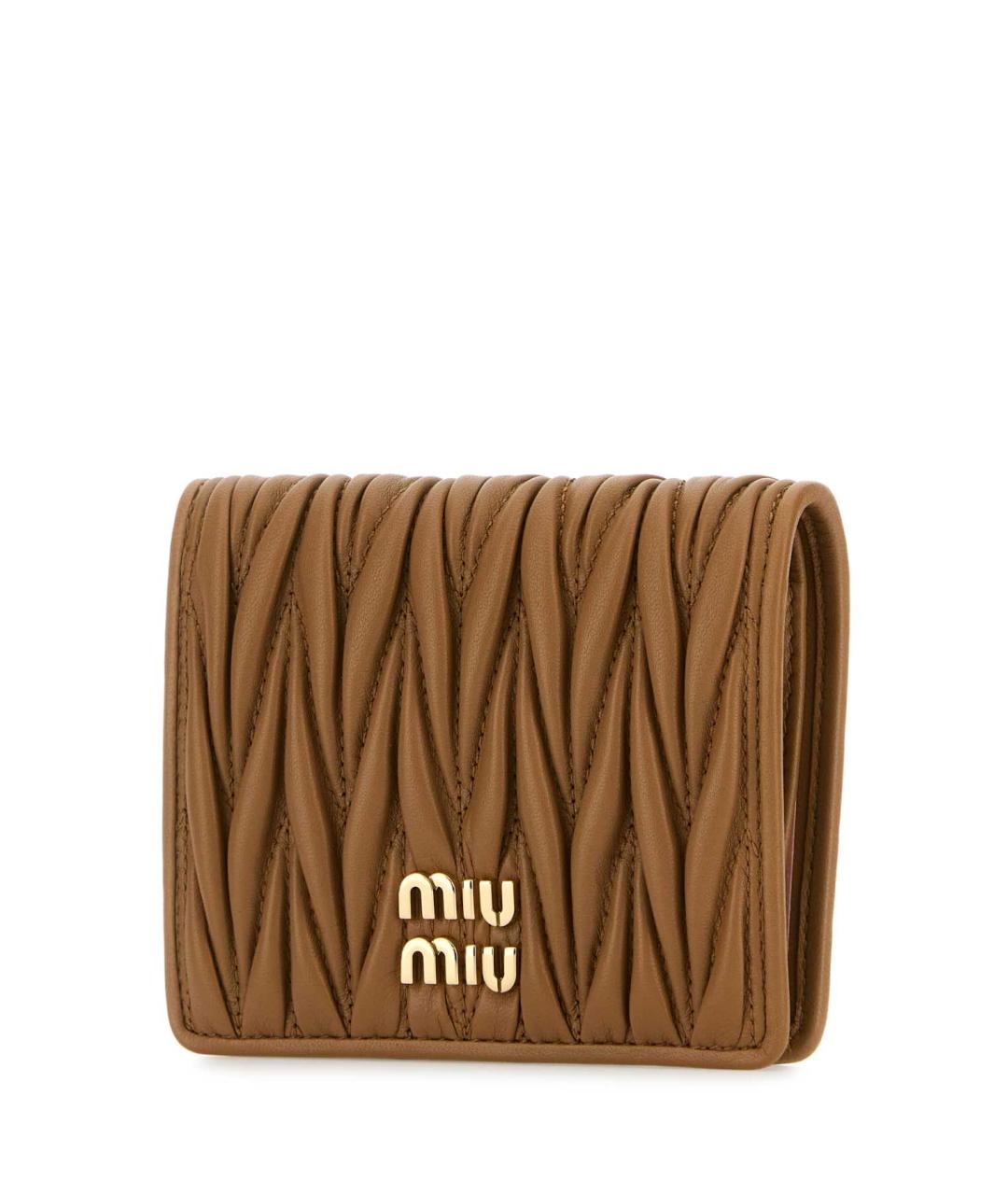 MIU MIU Бежевый кожаный кошелек, фото 2