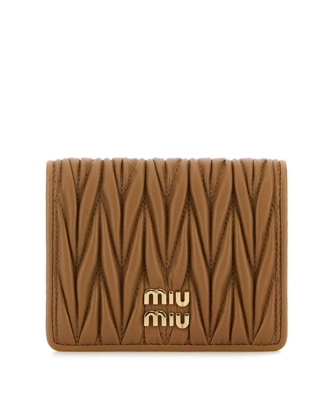 MIU MIU Бежевый кожаный кошелек, фото 1