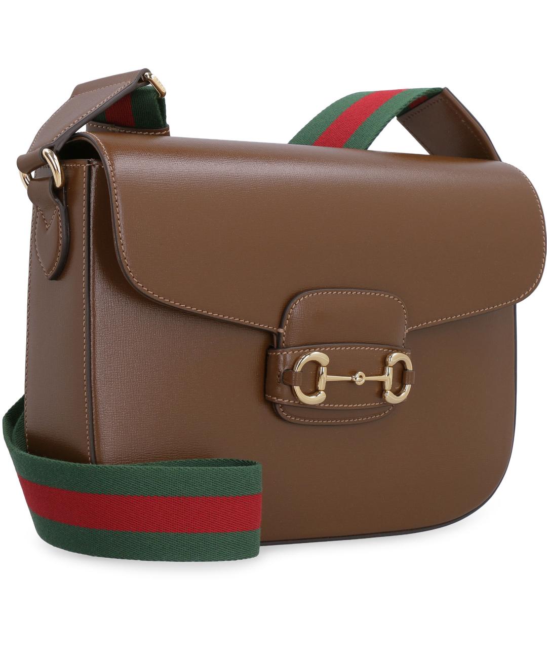 GUCCI Коричневая кожаная сумка на плечо, фото 3