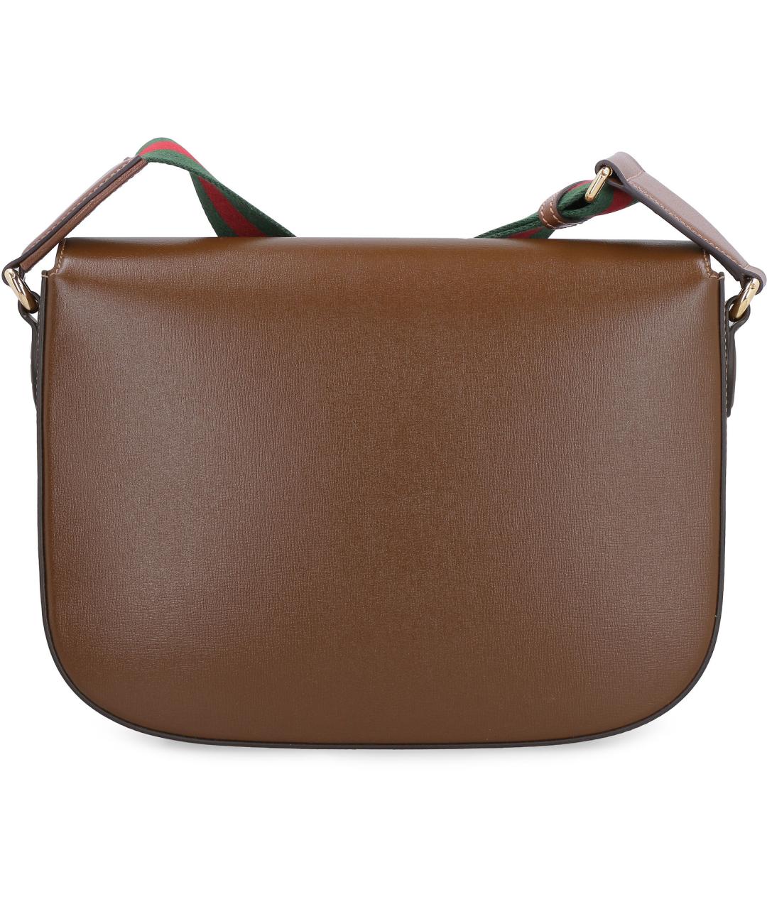 GUCCI Коричневая кожаная сумка на плечо, фото 4