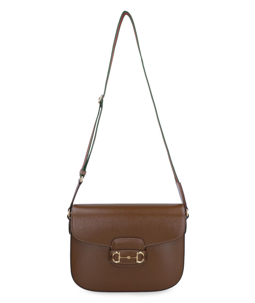GUCCI Коричневая кожаная сумка на плечо, фото 5