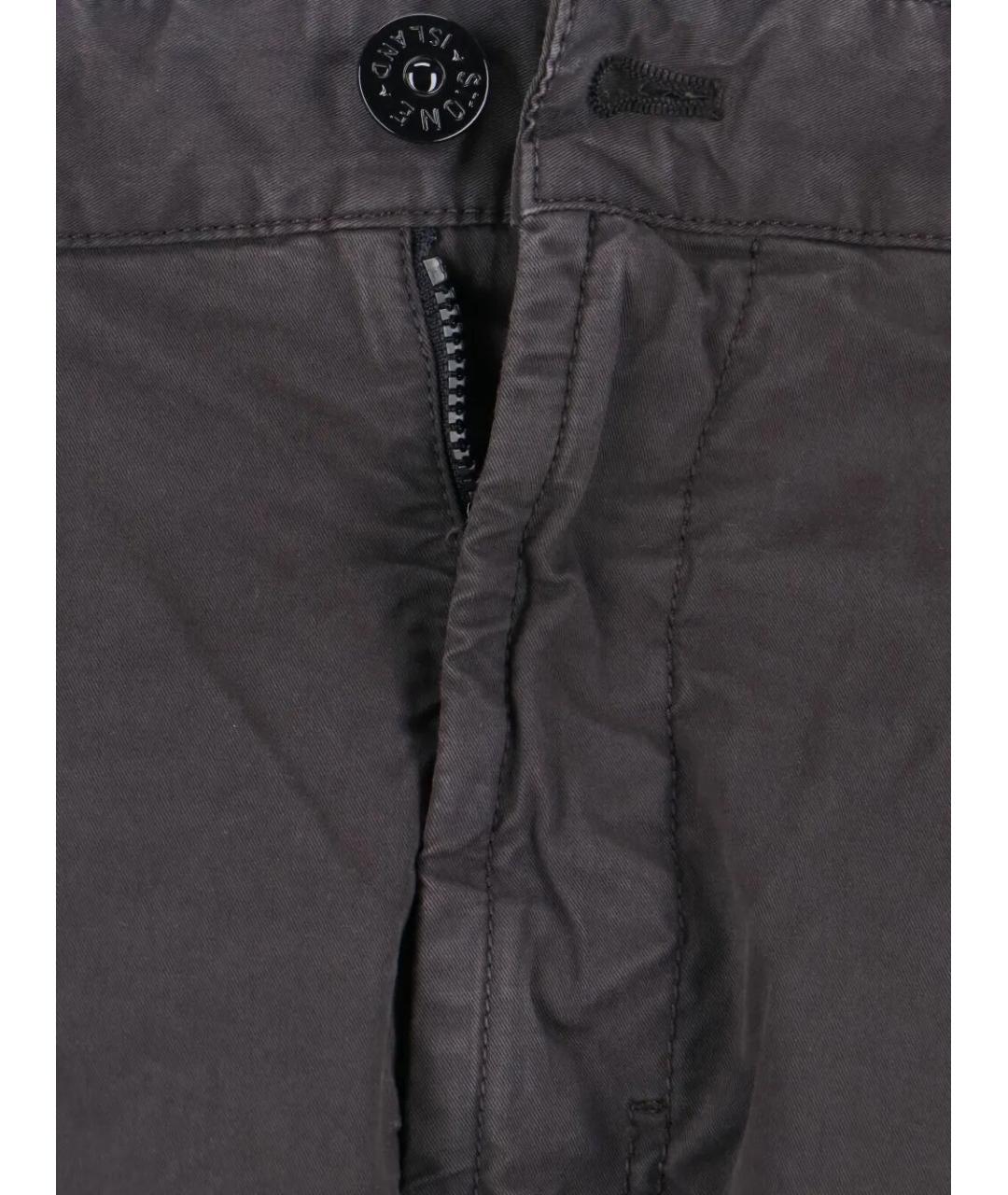 STONE ISLAND Серые хлопковые повседневные брюки, фото 5