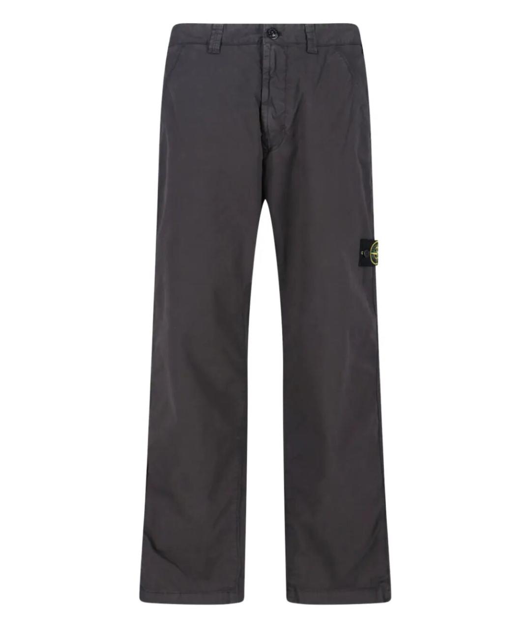 STONE ISLAND Серые хлопковые повседневные брюки, фото 1
