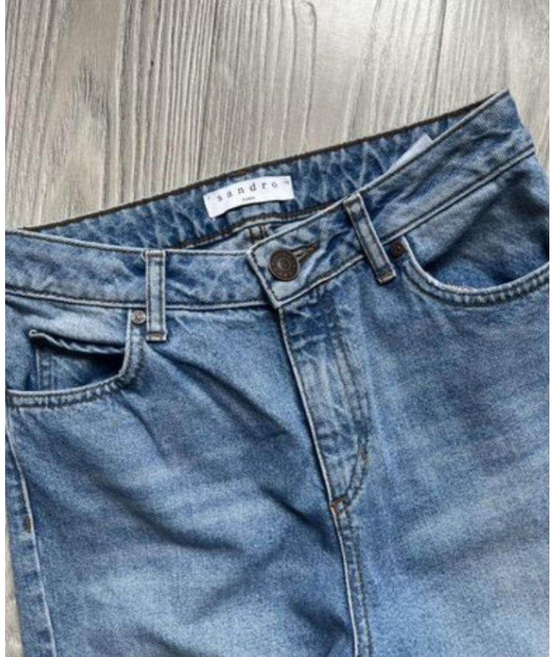SANDRO Голубые хлопковые джинсы слим, фото 4