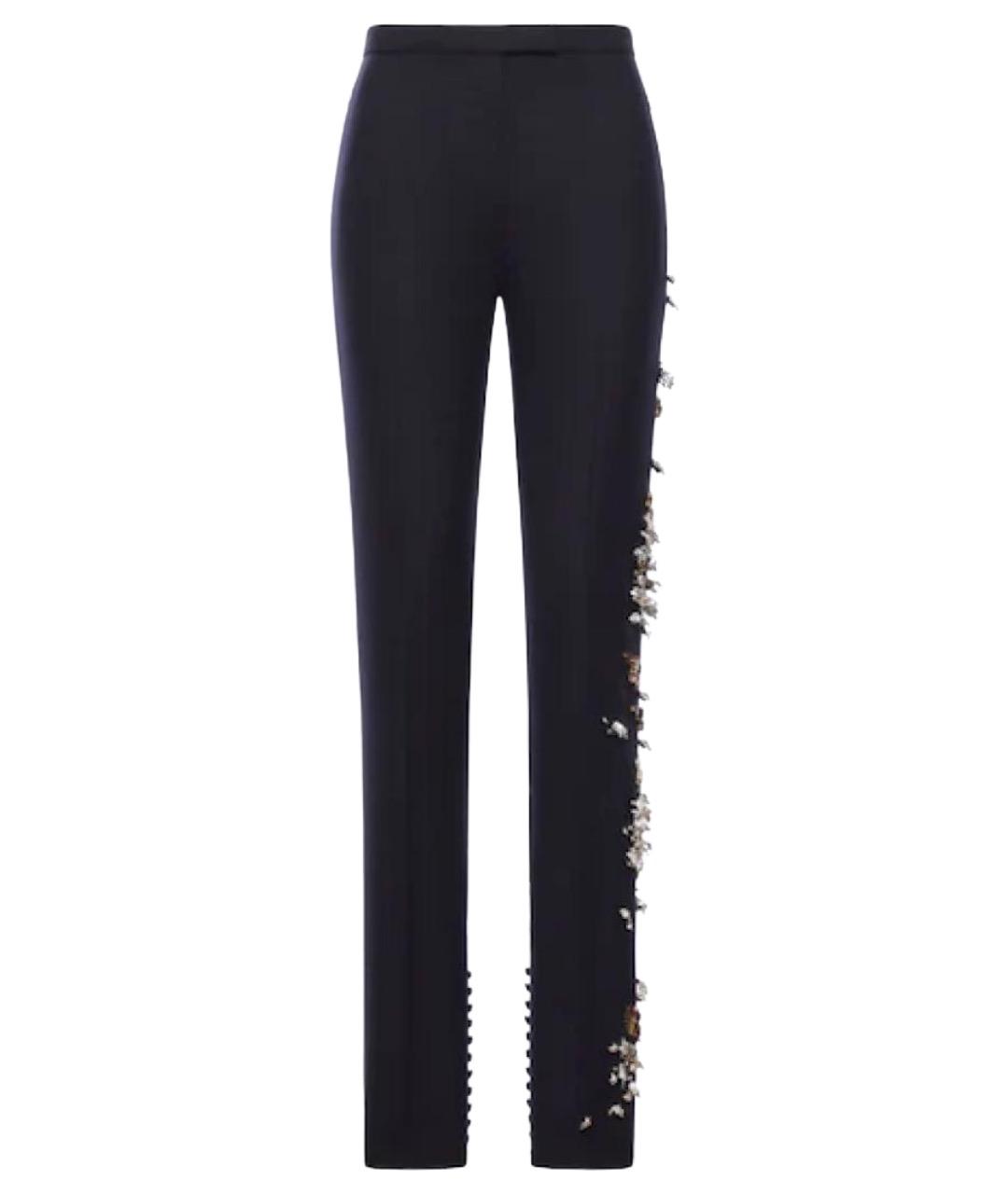 DRIES VAN NOTEN Синие шерстяные брюки узкие, фото 1