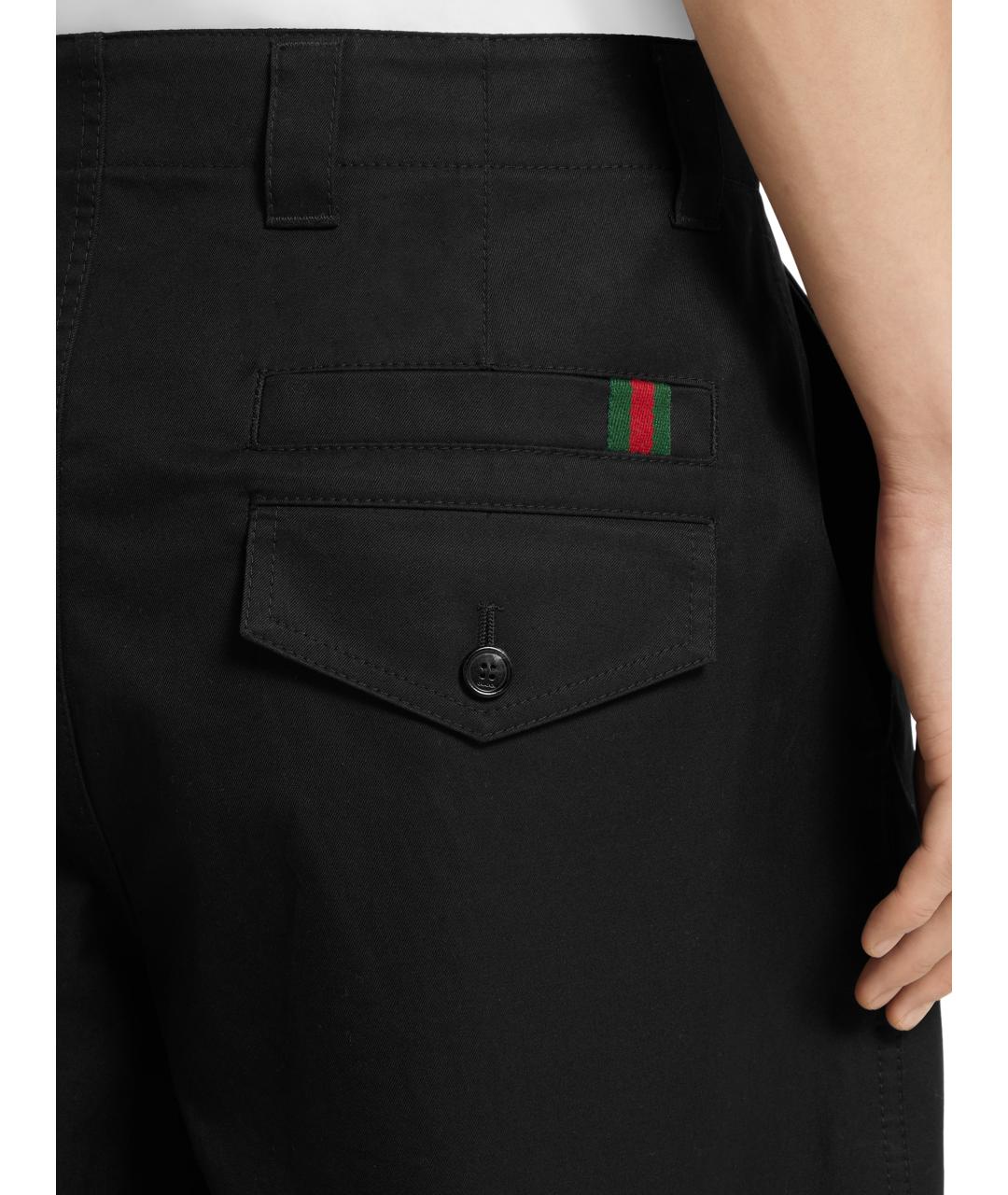 GUCCI Черные хлопковые повседневные брюки, фото 5