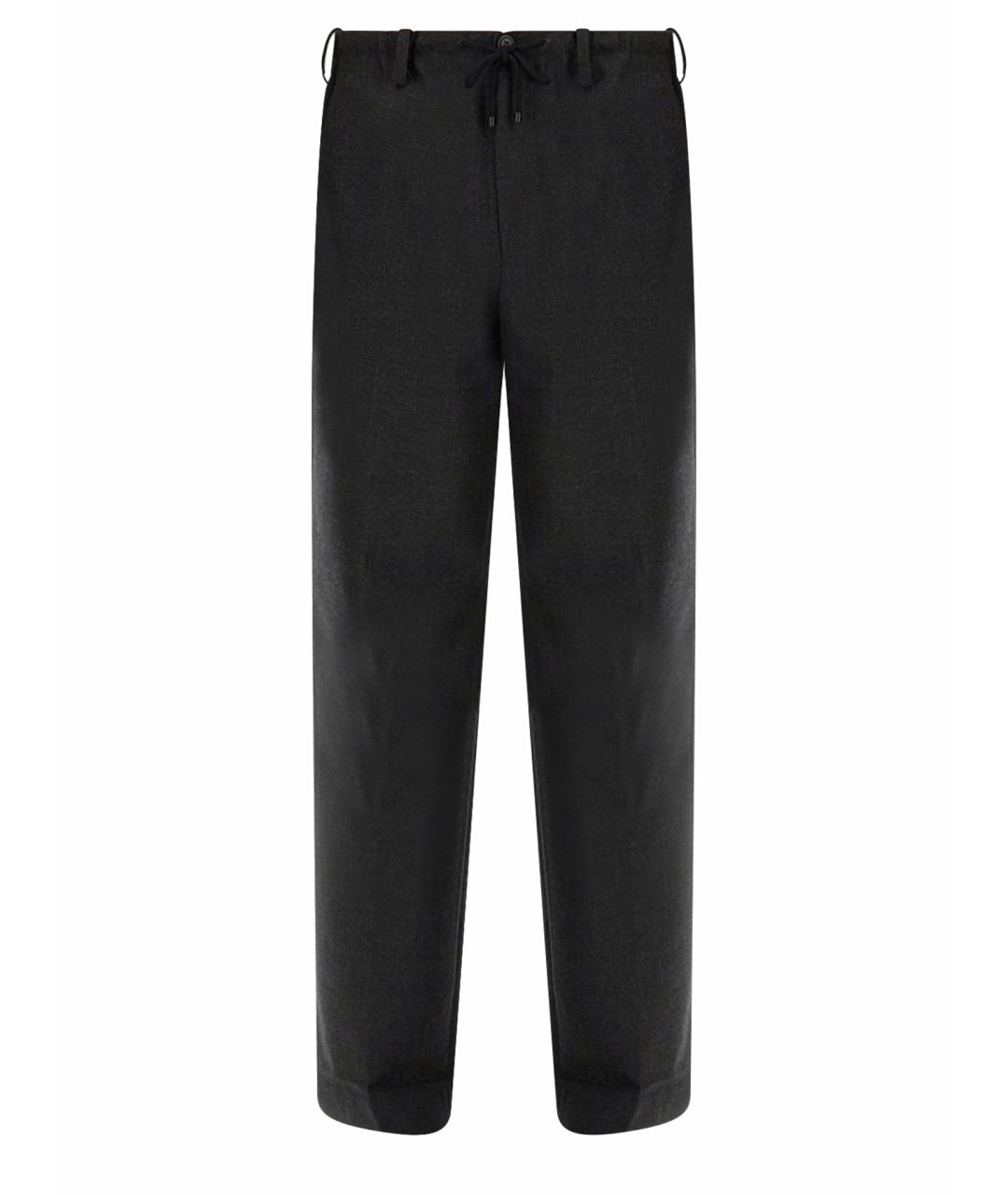 DRIES VAN NOTEN Серые шерстяные повседневные брюки, фото 1