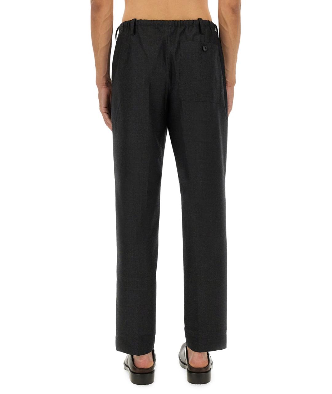 DRIES VAN NOTEN Серые шерстяные повседневные брюки, фото 3