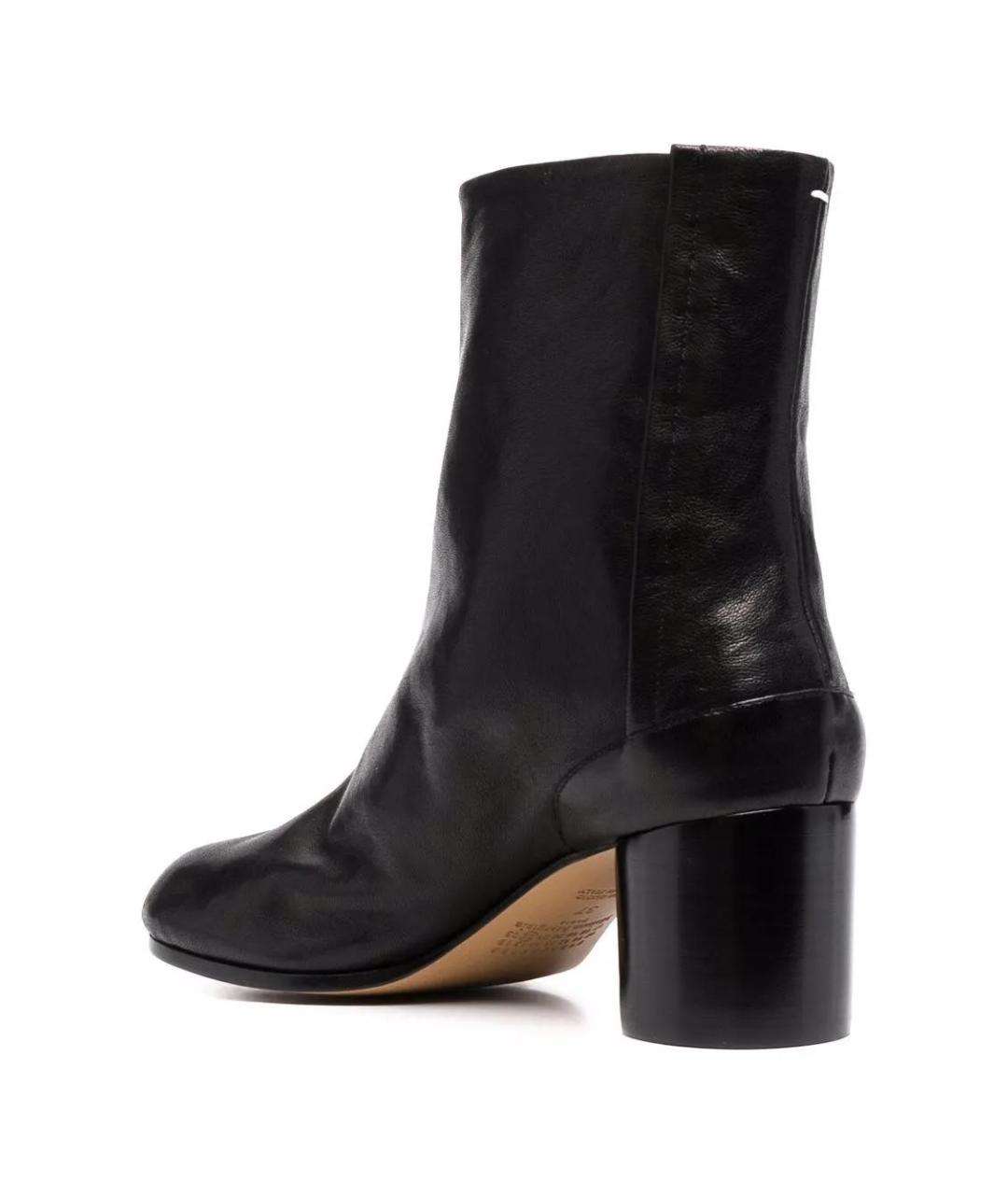 MAISON MARGIELA Черные кожаные ботинки, фото 3