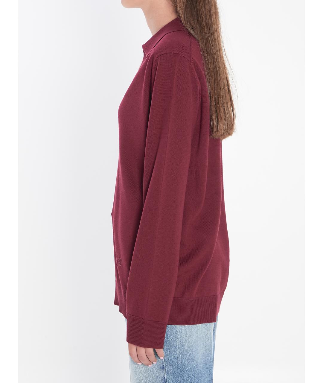 GUCCI Бордовый шерстяной джемпер / свитер, фото 3