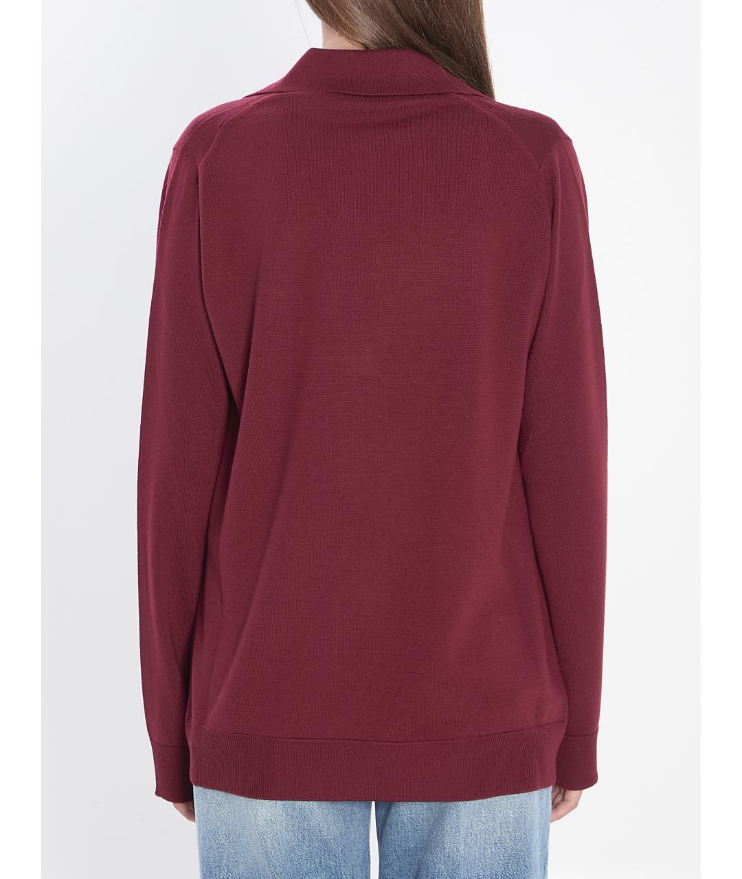 GUCCI Бордовый шерстяной джемпер / свитер, фото 4