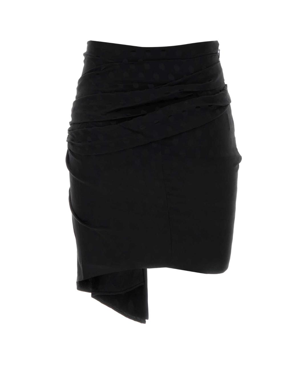 ISABEL MARANT Черная шелковая юбка мини, фото 2