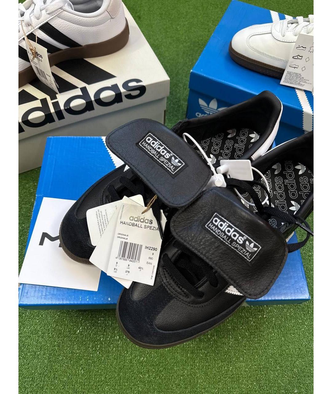 ADIDAS Черные кожаные низкие кроссовки / кеды, фото 3