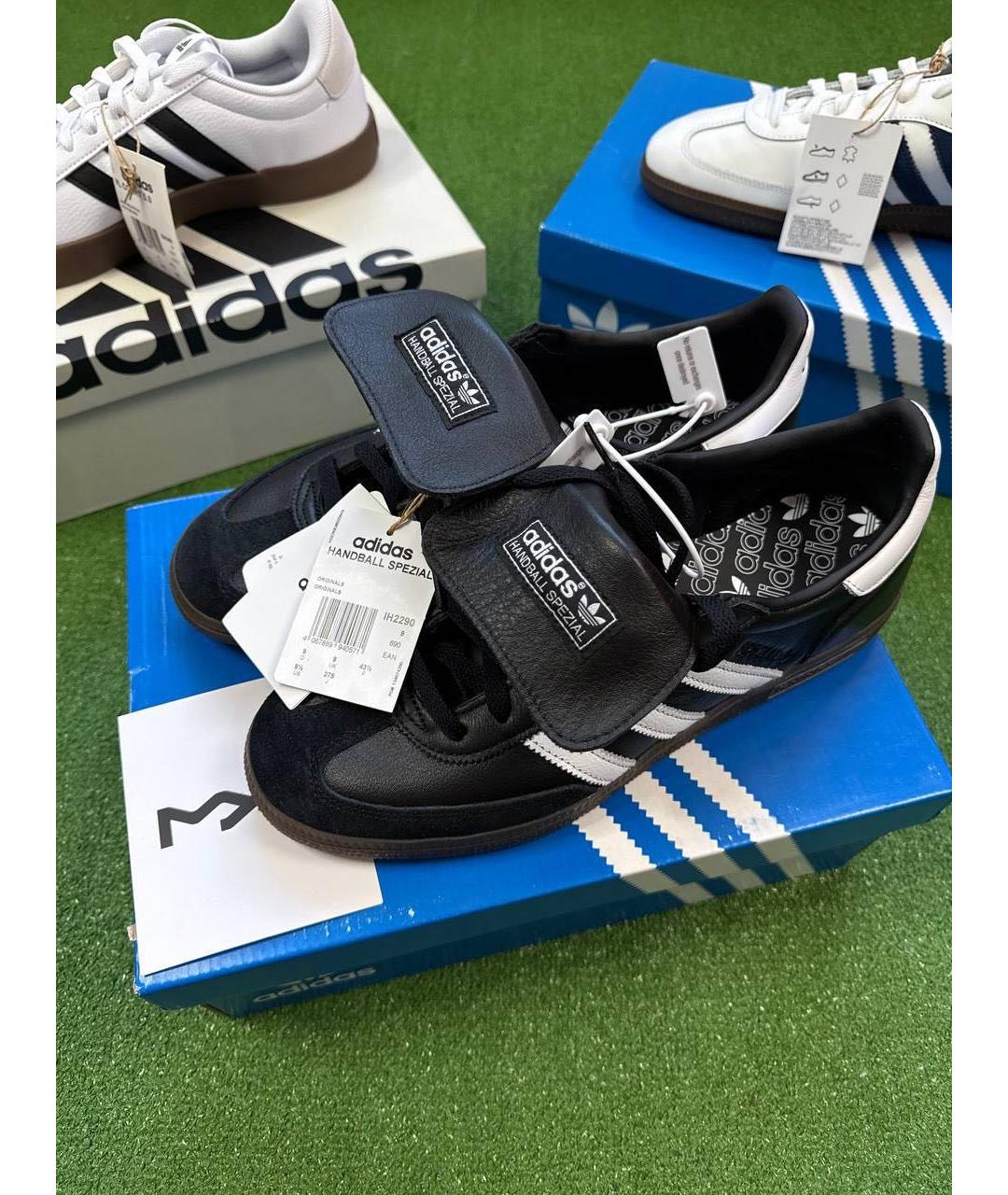 ADIDAS Черные кожаные низкие кроссовки / кеды, фото 4