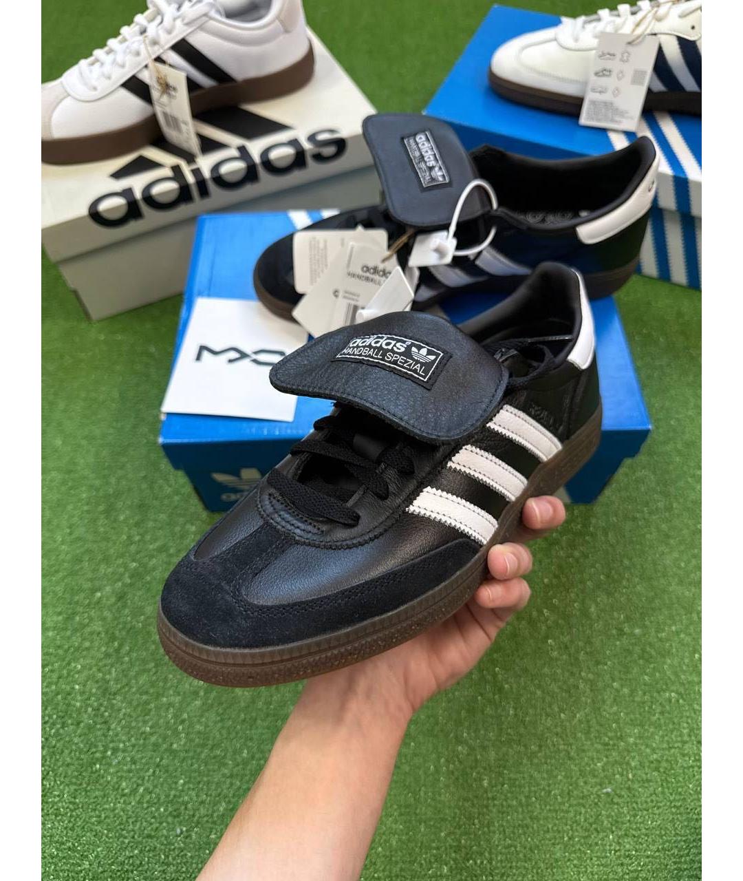 ADIDAS Черные кожаные низкие кроссовки / кеды, фото 2