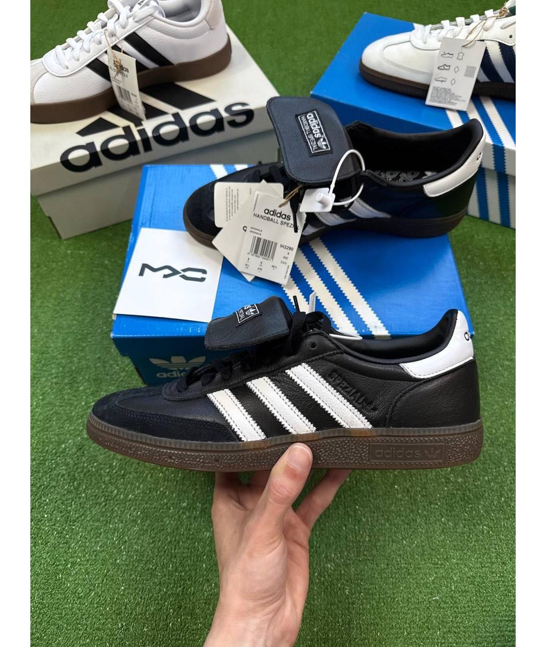 ADIDAS Черные кожаные низкие кроссовки / кеды, фото 7