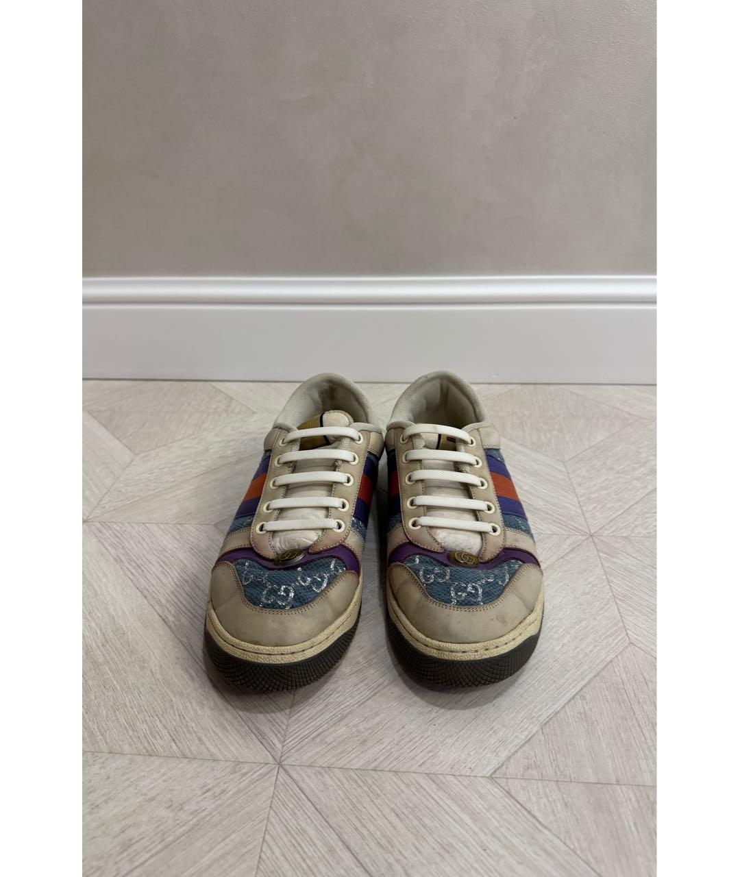 GUCCI Фиолетовые кожаные кеды, фото 2