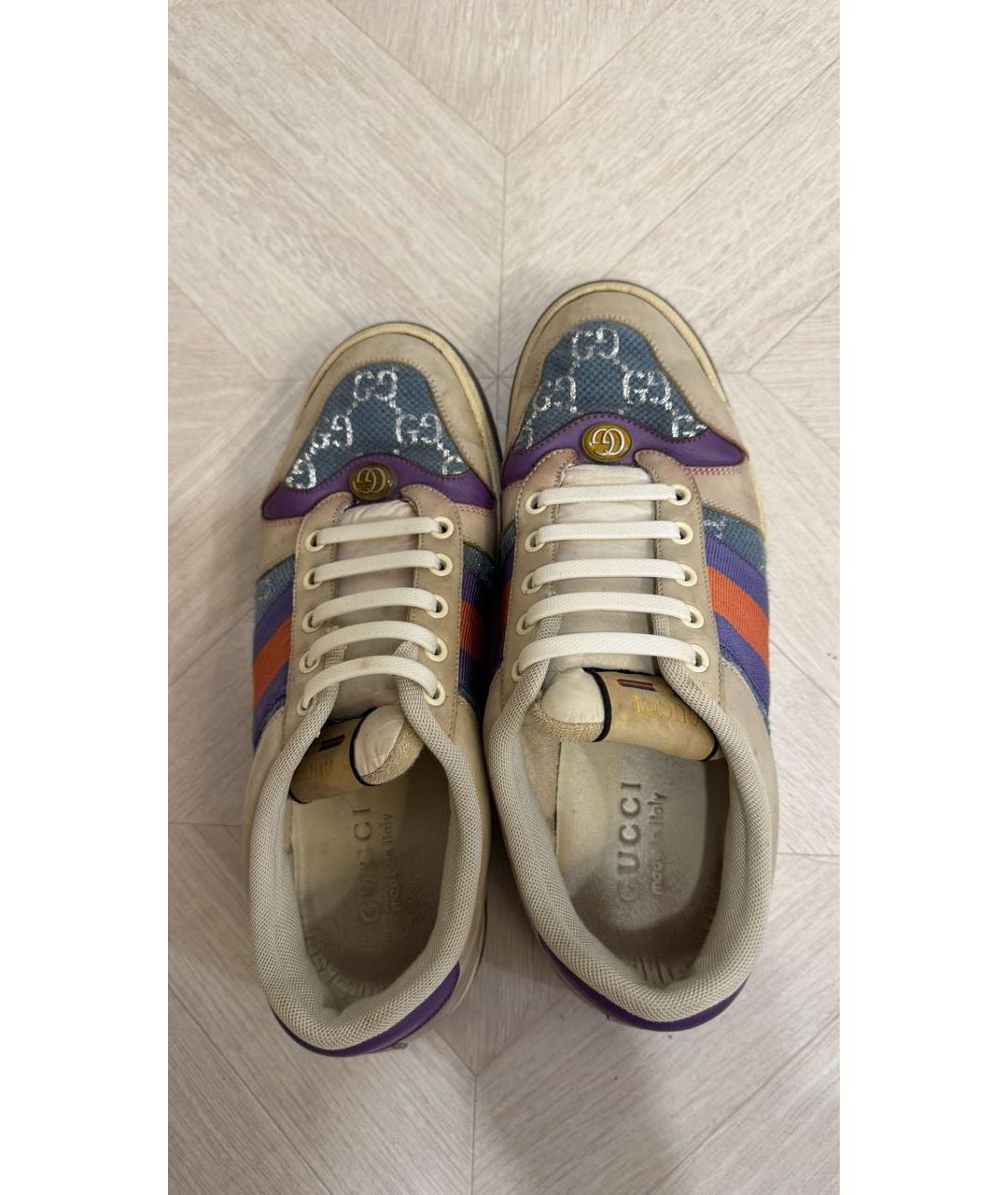 GUCCI Фиолетовые кожаные кеды, фото 3