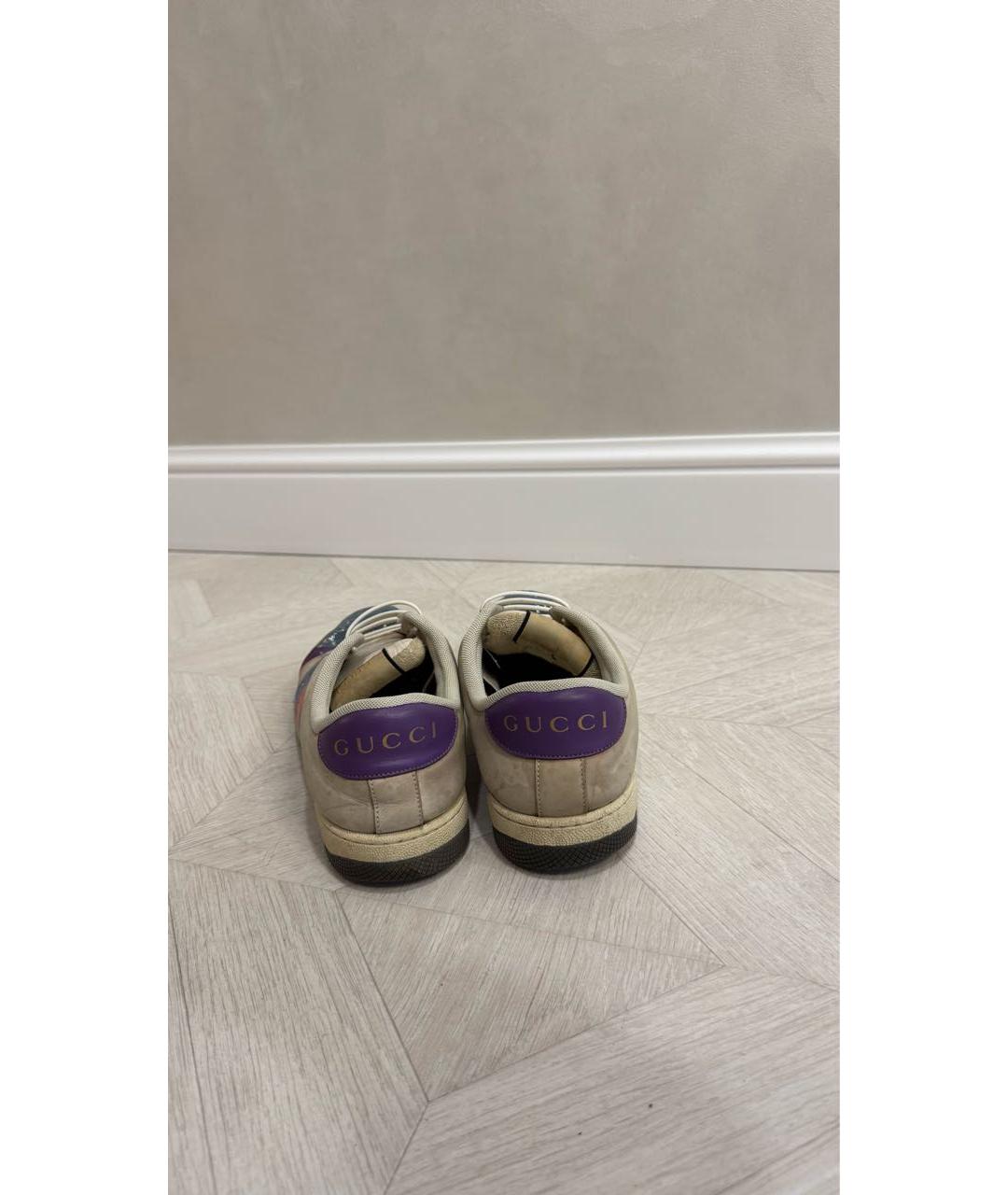 GUCCI Фиолетовые кожаные кеды, фото 4
