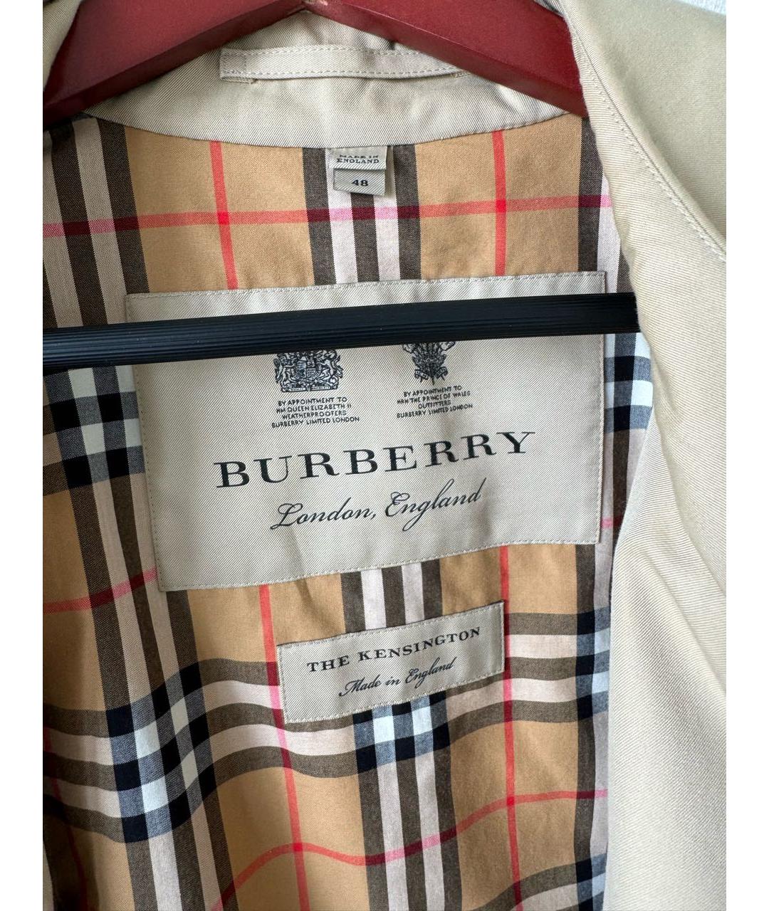 BURBERRY Бежевый шерстяной тренч/плащ, фото 3