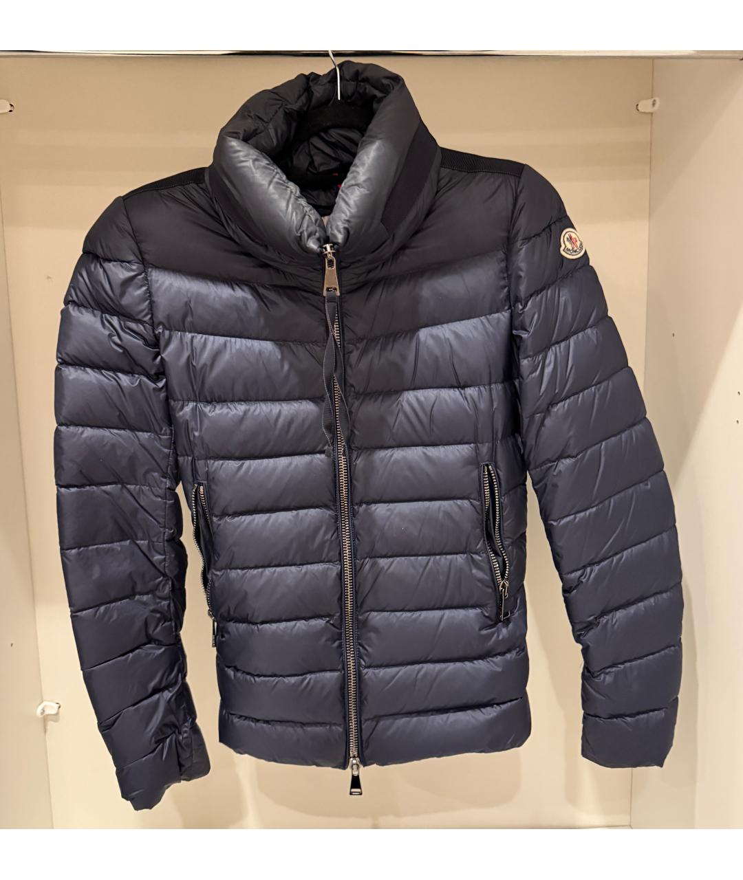 MONCLER Темно-синяя полиамидовая куртка, фото 3