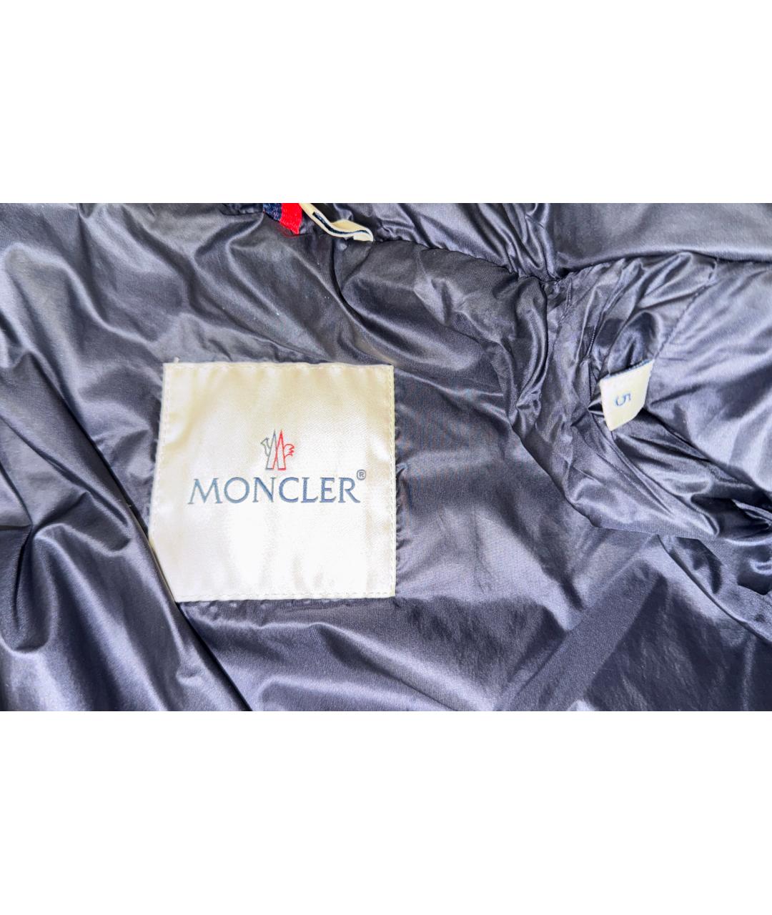 MONCLER Темно-синяя полиамидовая куртка, фото 6