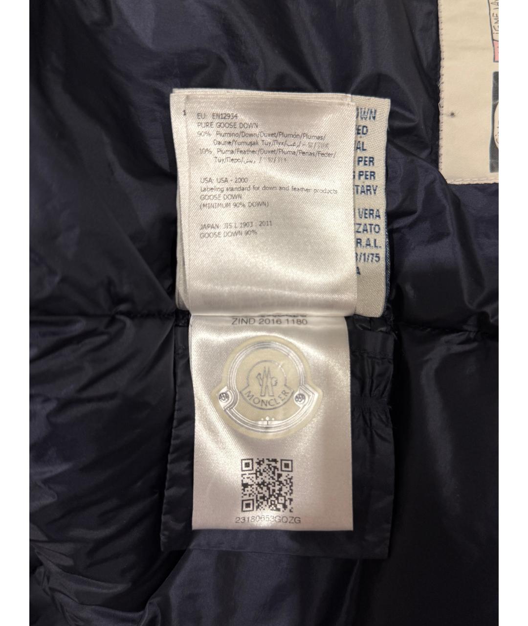 MONCLER Темно-синяя полиамидовая куртка, фото 9