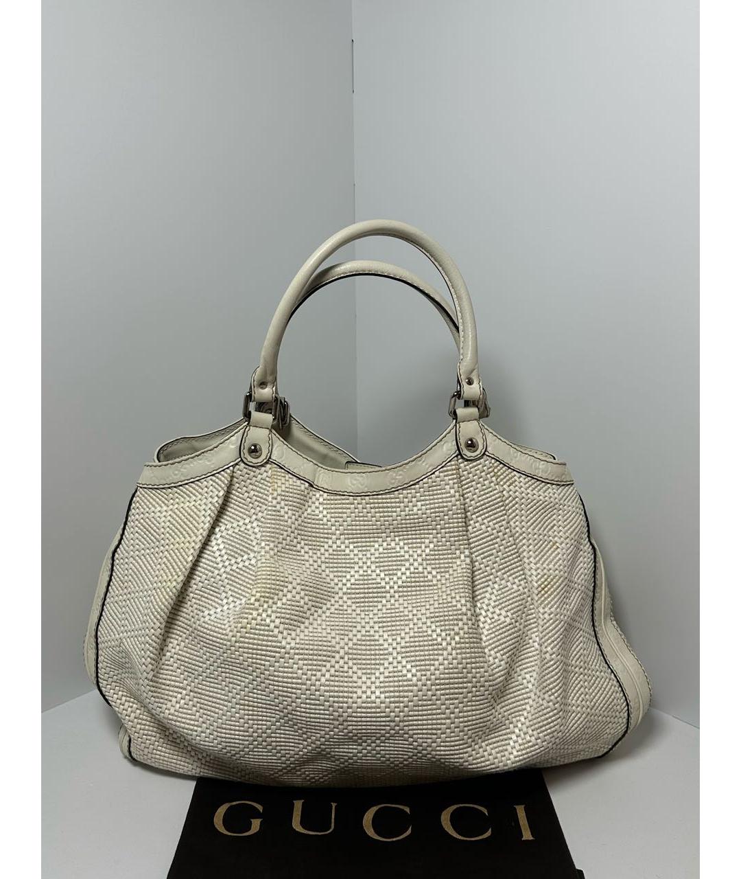 GUCCI Бежевая пелетеная сумка тоут, фото 2