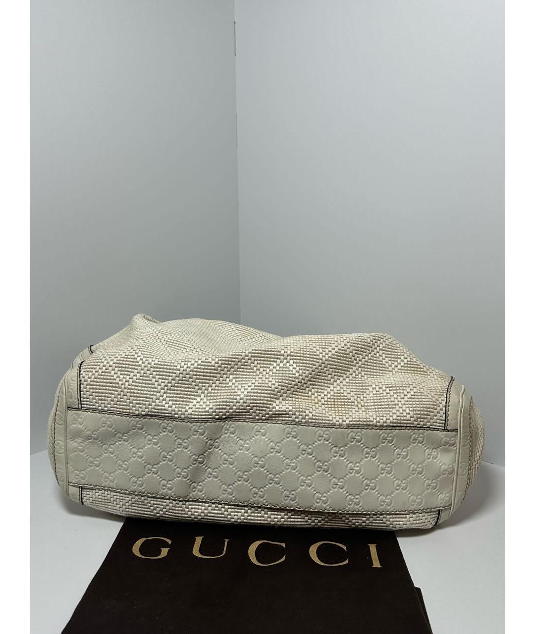 GUCCI Бежевая пелетеная сумка тоут, фото 3