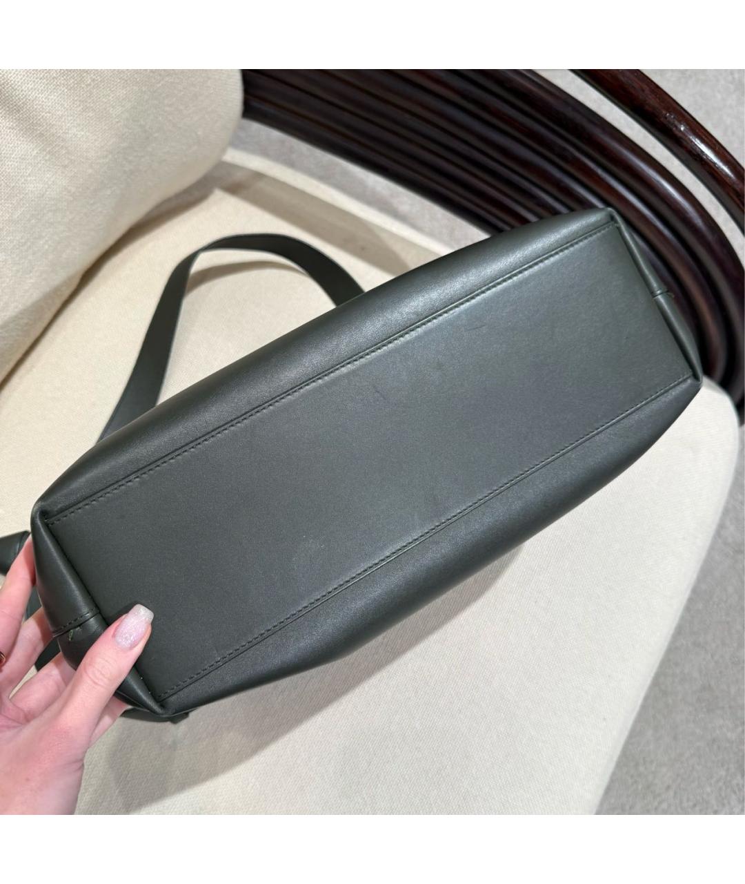 BOTTEGA VENETA Хаки кожаная сумка через плечо, фото 5