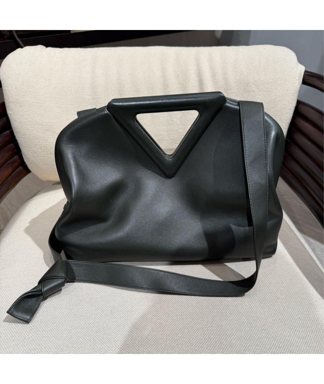 BOTTEGA VENETA Хаки кожаная сумка через плечо, фото 2