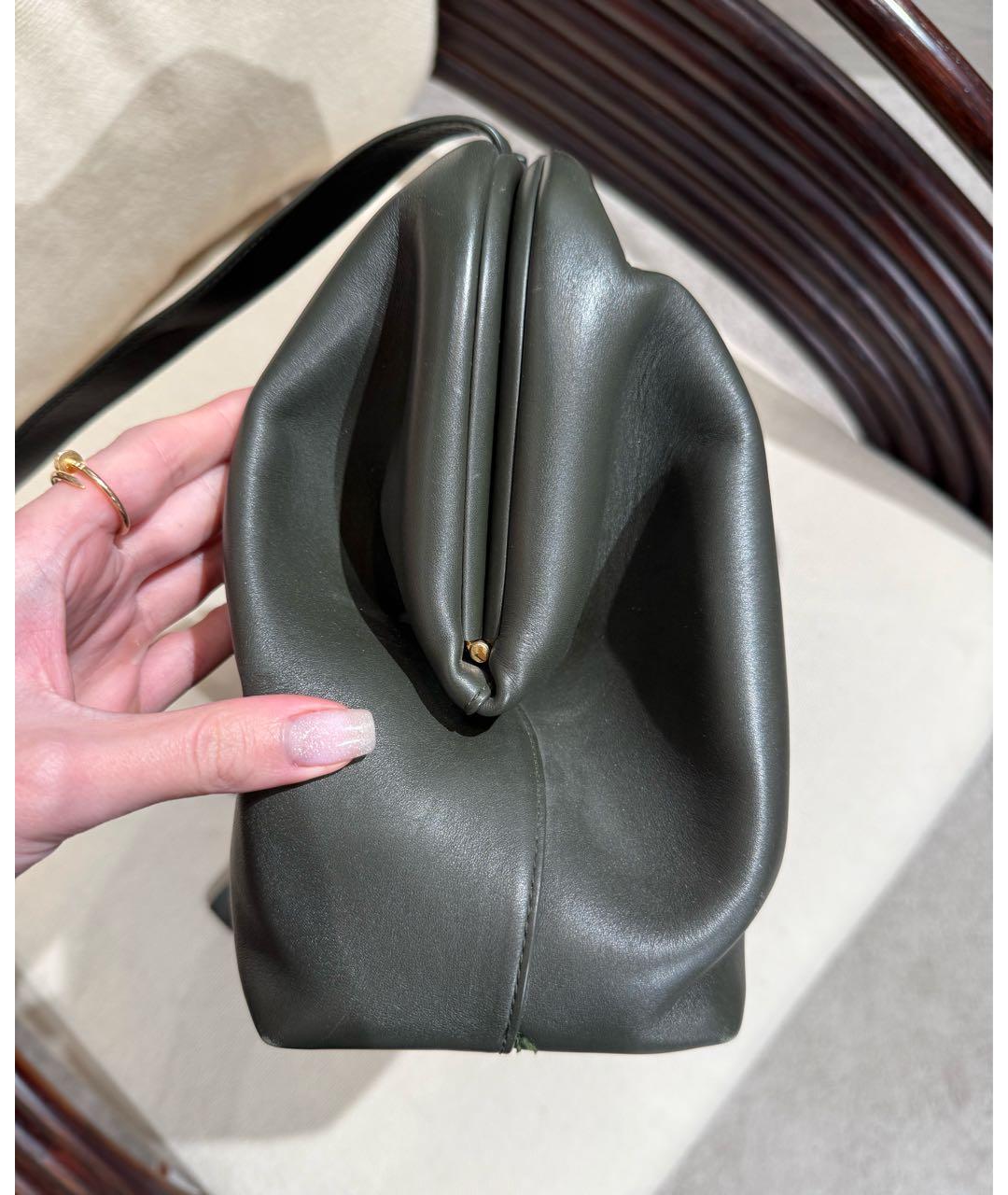 BOTTEGA VENETA Хаки кожаная сумка через плечо, фото 3