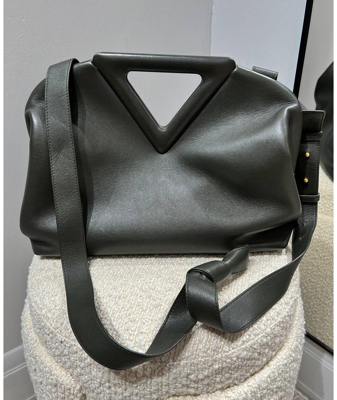 BOTTEGA VENETA Хаки кожаная сумка через плечо, фото 8