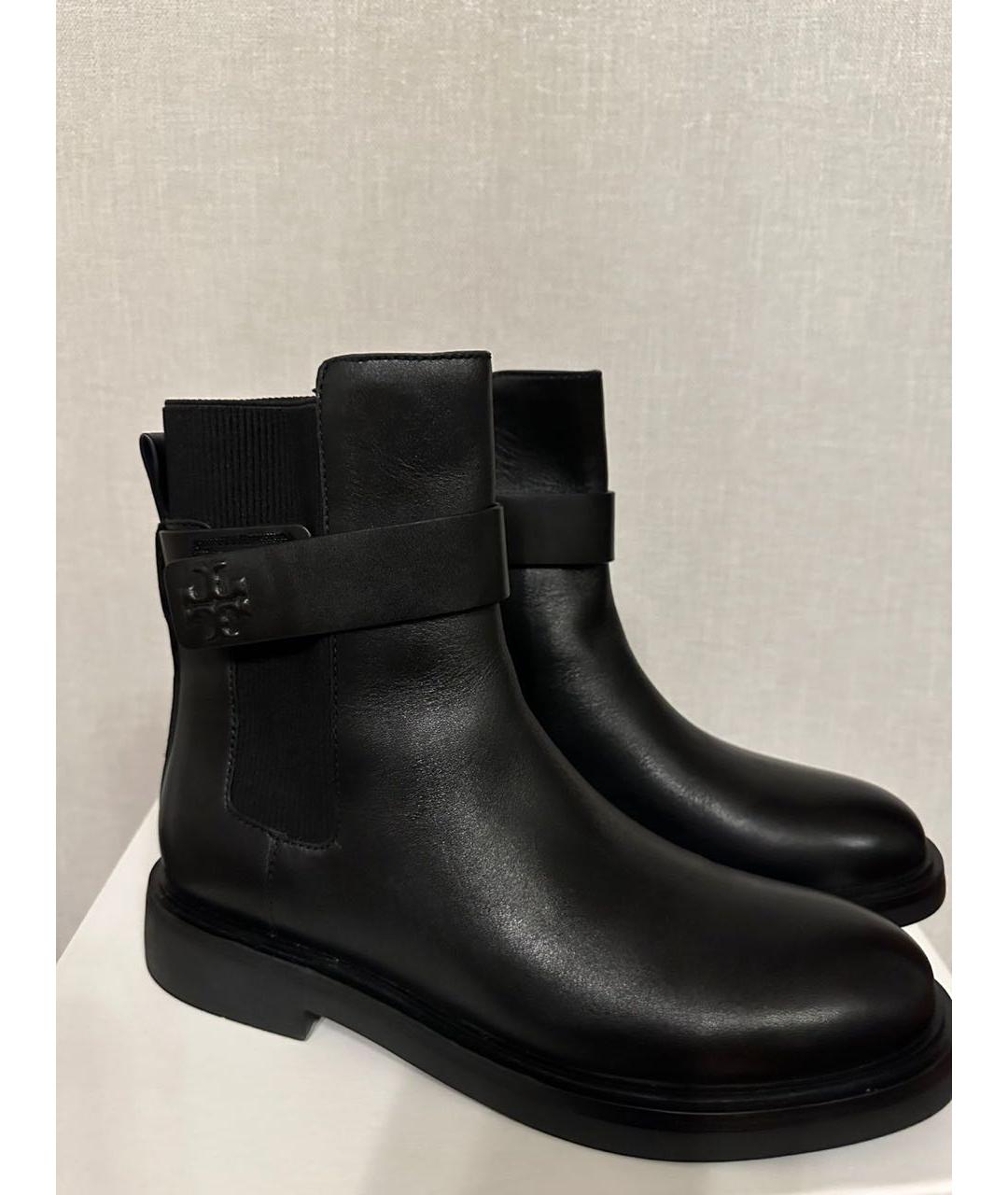 TORY BURCH Черные кожаные ботинки, фото 2