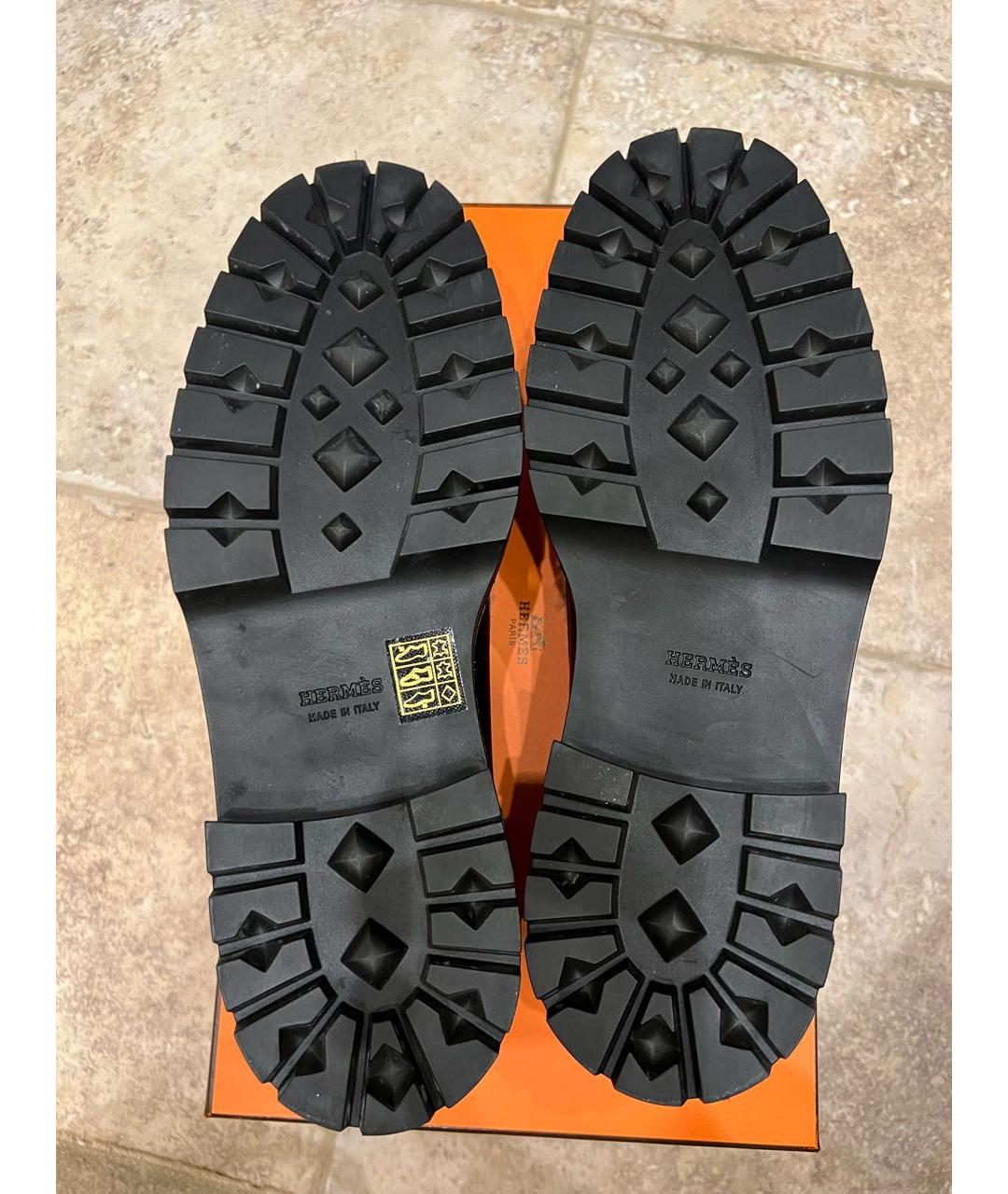 HERMES Черные кожаные лоферы, фото 7