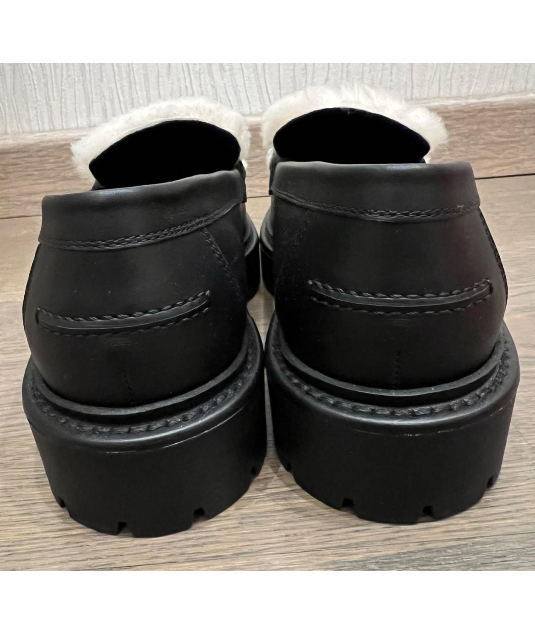 HERMES Черные кожаные лоферы, фото 4