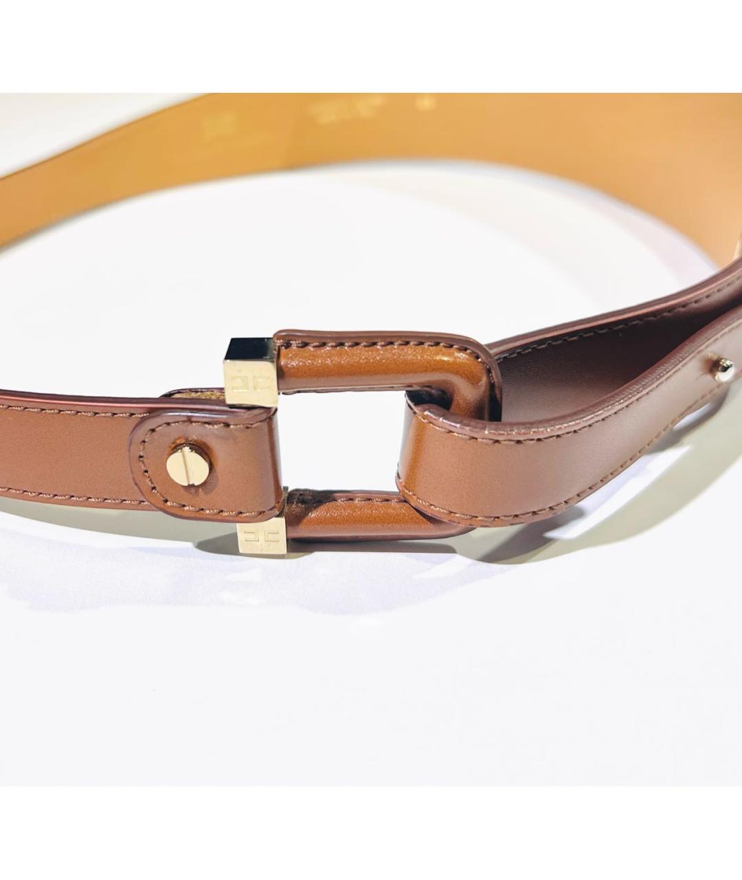 ELISABETTA FRANCHI Коричневый ремень из искусственной кожи, фото 4