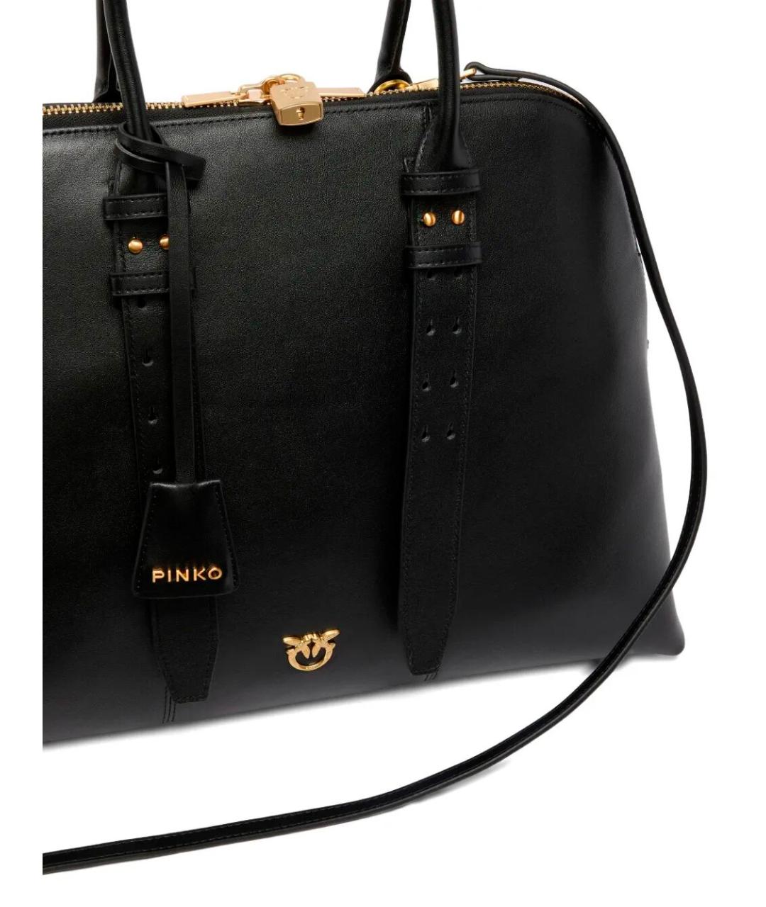 PINKO Черная кожаная сумка тоут, фото 3